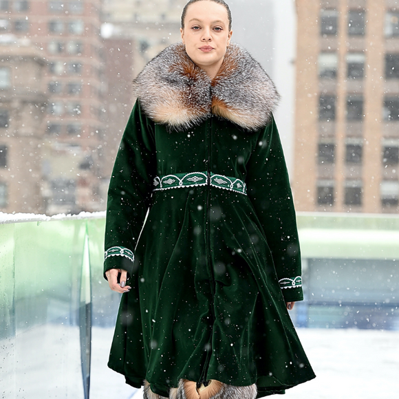 Green Flare Style Parka