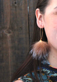 Crystal Fox Fur Pom Earrings