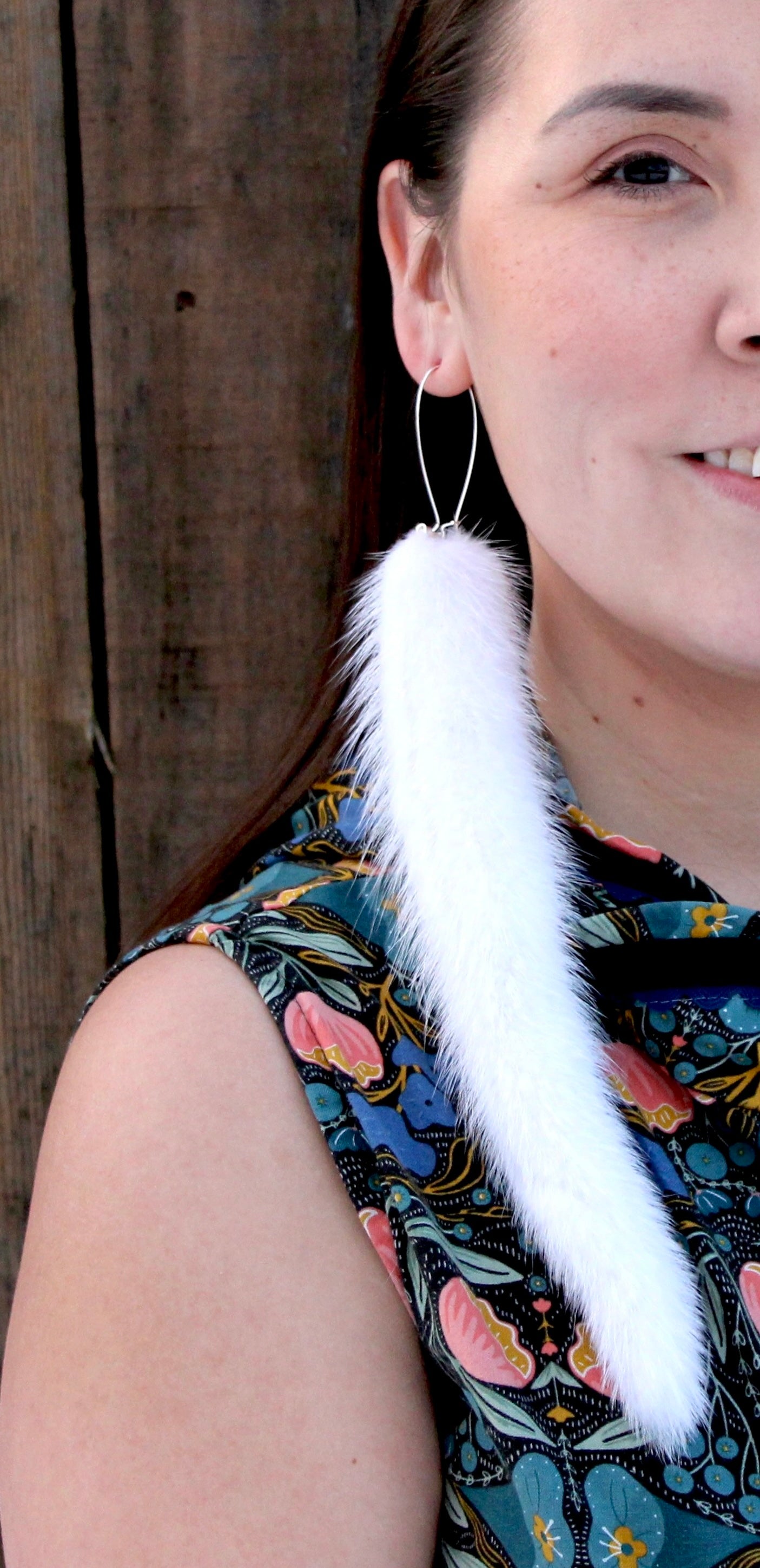 Mink Tail Fur Earrings