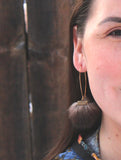 Sea Otter Fur Pom Pom Earrings