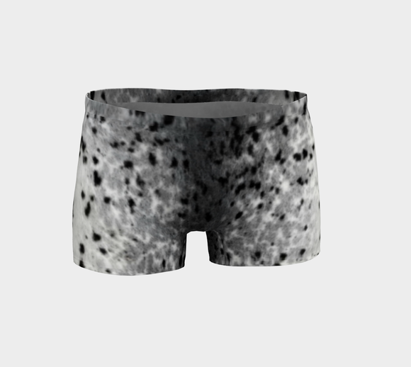 Sealskin print running shorts