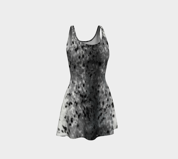 Spotted Sealskin Print Flare Dress