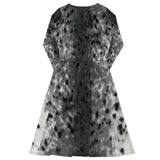 Sealskin Print long sleeve midi dress