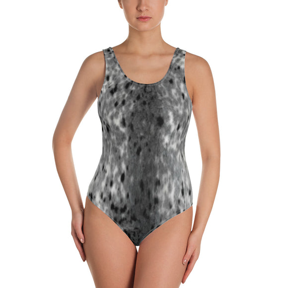 Sealskin Print One-Piece Swimsuit