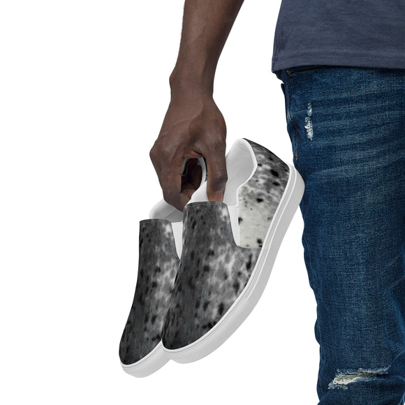 Sealskin Print Men’s slip-on canvas shoes
