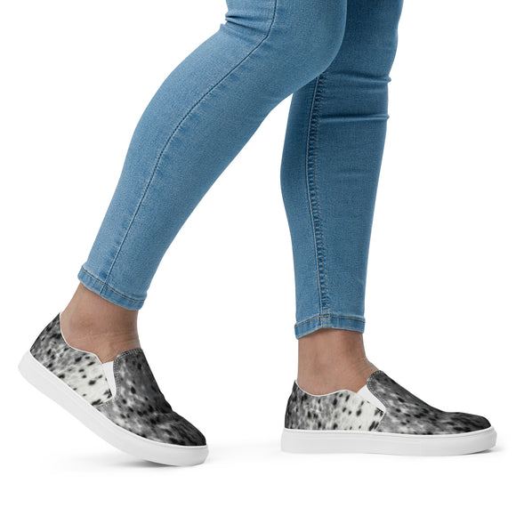 Spotted Sealskin Print Women’s slip-on canvas shoes